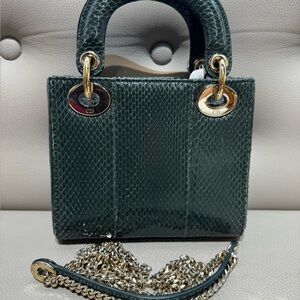 Green Python Leather Handbag